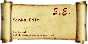 Sinka Edit névjegykártya