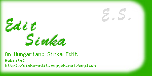 edit sinka business card